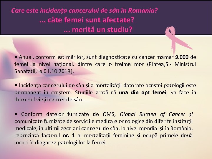 Care este incidența cancerului de sân în Romania? . . . câte femei sunt