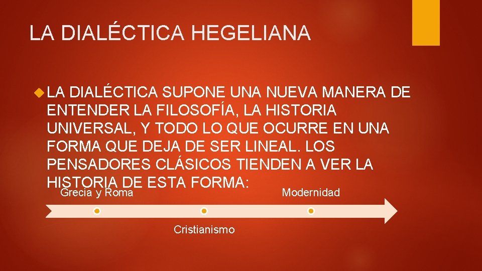 LA DIALÉCTICA HEGELIANA LA DIALÉCTICA SUPONE UNA NUEVA MANERA DE ENTENDER LA FILOSOFÍA, LA