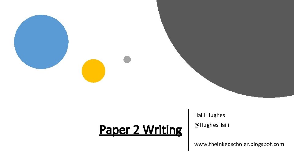Haili Hughes Paper 2 Writing @Hughes. Haili www. theinkedscholar. blogspot. com 