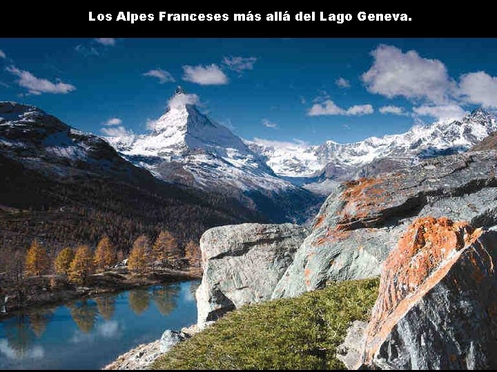 Los Alpes Franceses más allá del Lago Geneva. 