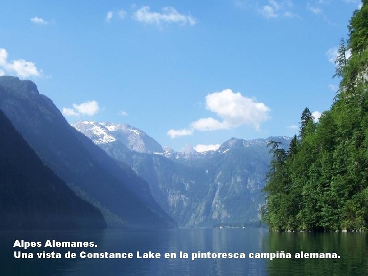 Alpes Alemanes. Una vista de Constance Lake en la pintoresca campiña alemana. 