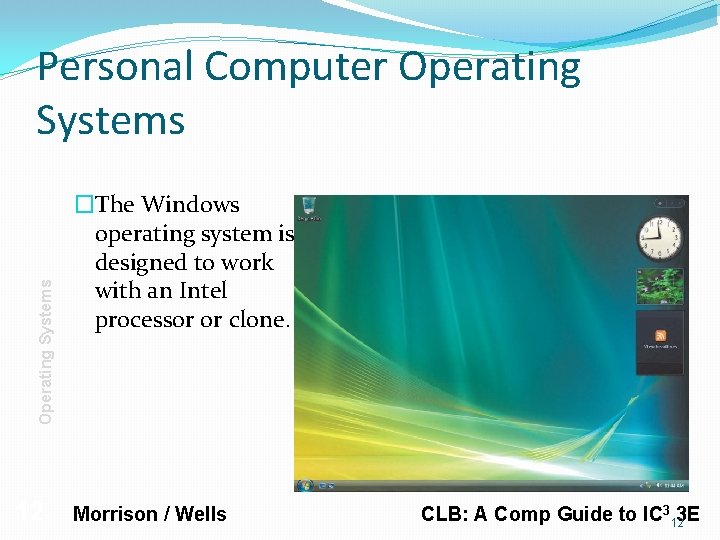 Operating Systems Personal Computer Operating Systems 12 �The Windows operating system is designed to