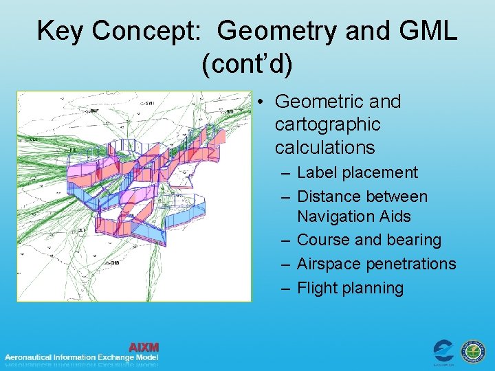 Key Concept: Geometry and GML (cont’d) • Geometric and cartographic calculations – Label placement