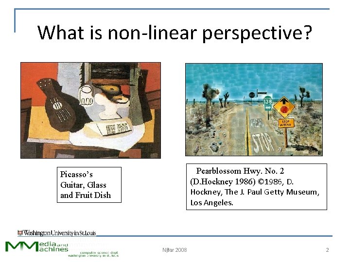What is non-linear perspective? Pearblossom Hwy. No. 2 (D. Hockney 1986) © 1986, D.