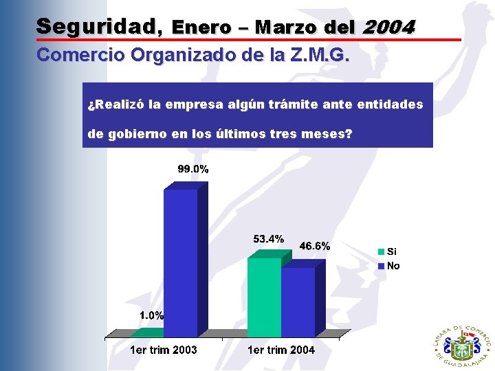 Seguridad, Enero – Marzo del 2004 Comercio Organizado de la Z. M. G. ¿Realizó