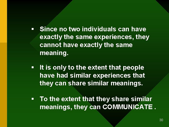 § Since no two individuals can have exactly the same experiences, they cannot have