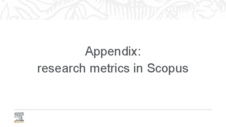 Appendix: research metrics in Scopus 