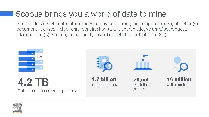 Scopus brings you a world of data to mine Scopus delivers all metadata as