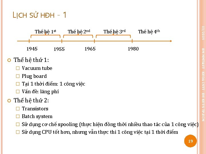 LỊCH SỬ HĐH - 1 1955 1965 Thế hệ 3 rd Thế hệ 4