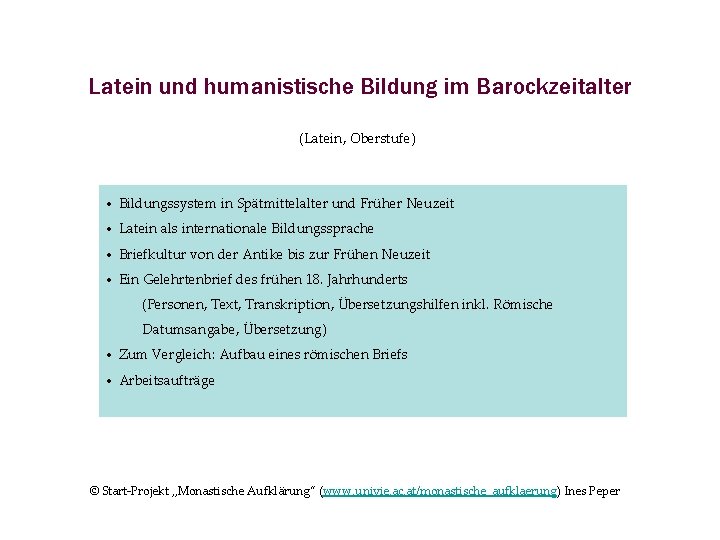 Latein und humanistische Bildung im Barockzeitalter (Latein, Oberstufe) • Bildungssystem in Spätmittelalter und Früher