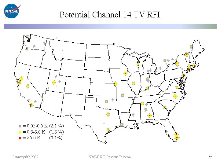 Potential Channel 14 TV RFI ■ = 0. 05 -0. 5 K (2. 1