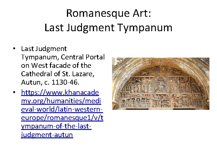 Romanesque Art: Last Judgment Tympanum • Last Judgment Tympanum, Central Portal on West facade