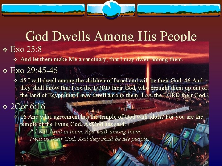 God Dwells Among His People v Exo 25: 8 v v Exo 29: 45