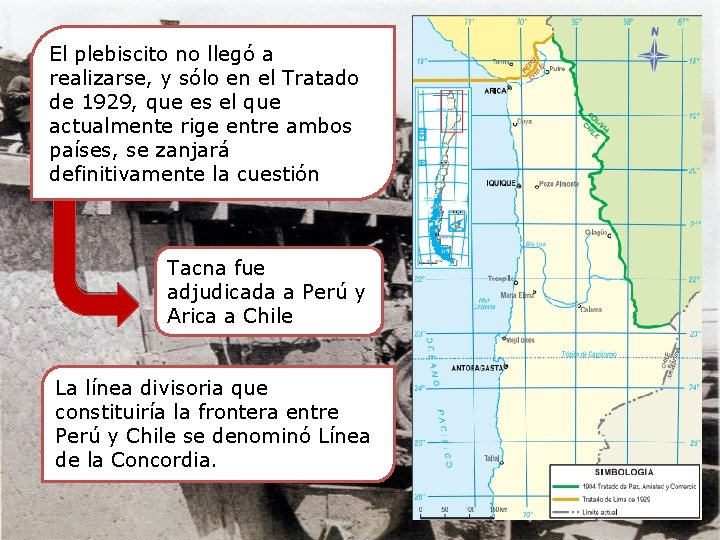 El plebiscito no llegó a realizarse, y sólo en el Tratado de 1929, que