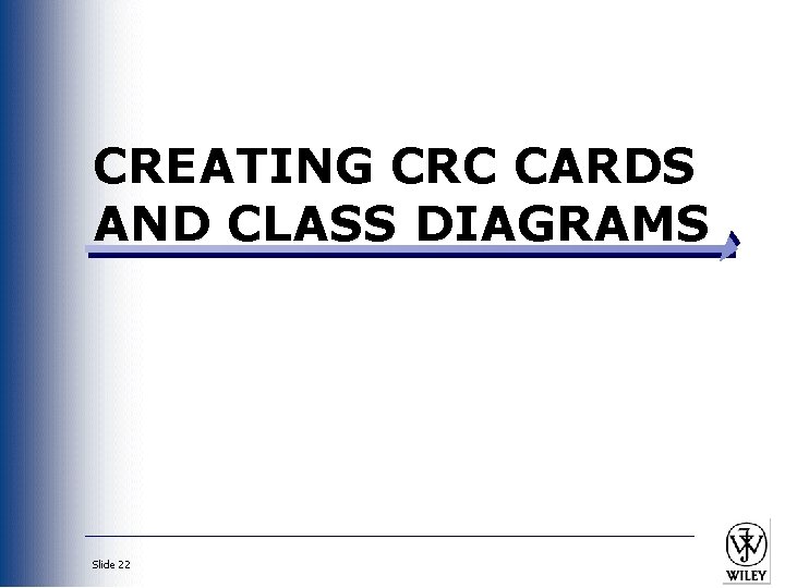 CREATING CRC CARDS AND CLASS DIAGRAMS Slide 22 