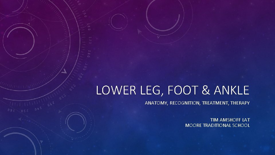 LOWER LEG, FOOT & ANKLE ANATOMY, RECOGNITION, TREATMENT, THERAPY TIM AMSHOFF LAT MOORE TRADITIONAL