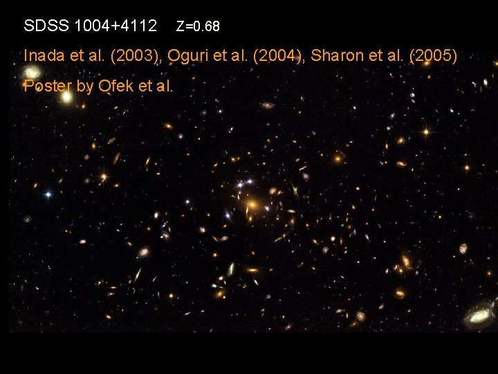 SDSS 1004+4112 Z=0. 68 Inada et al. (2003), Oguri et al. (2004), Sharon et