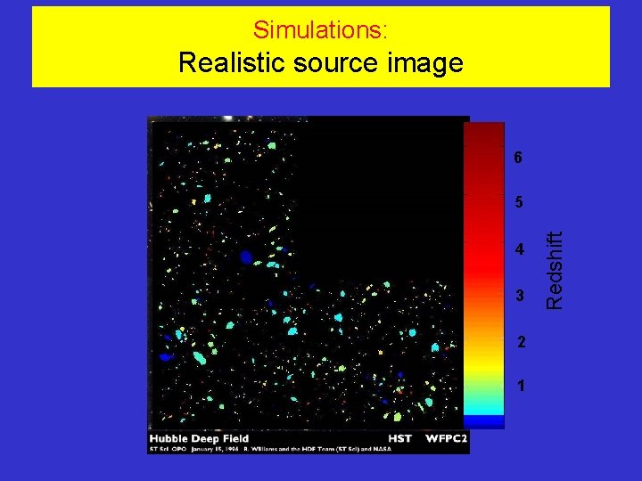 Simulations: Realistic source image 6 4 3 2 1 Redshift 5 