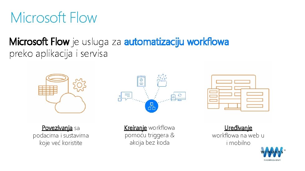 Microsoft Flow je usluga za automatizaciju workflowa preko aplikacija i servisa Povezivanja sa podacima