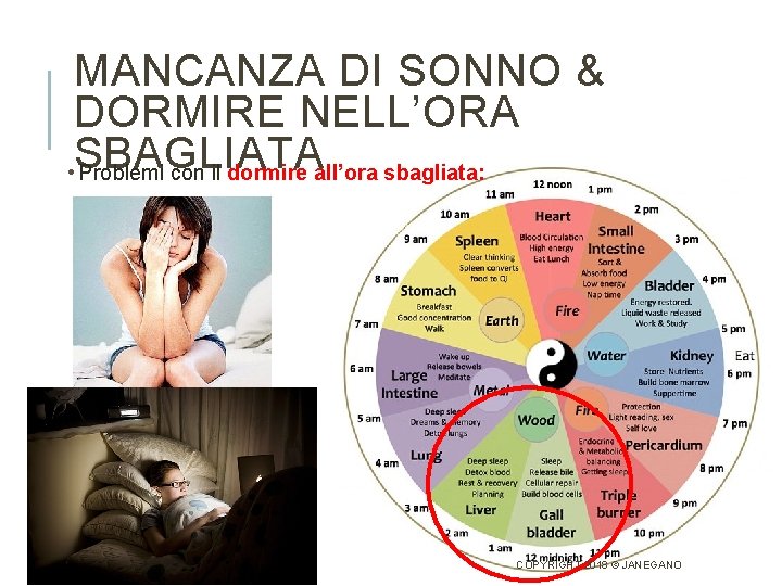 MANCANZA DI SONNO & DORMIRE NELL’ORA SBAGLIATA • Problemi con il dormire all’ora sbagliata: