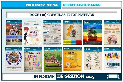 PROCESO MISIONAL: DERECHOS HUMANOS DOCE (12) CÁPSULAS INFORMATIVAS INFORME DE GESTIÓN 2015 