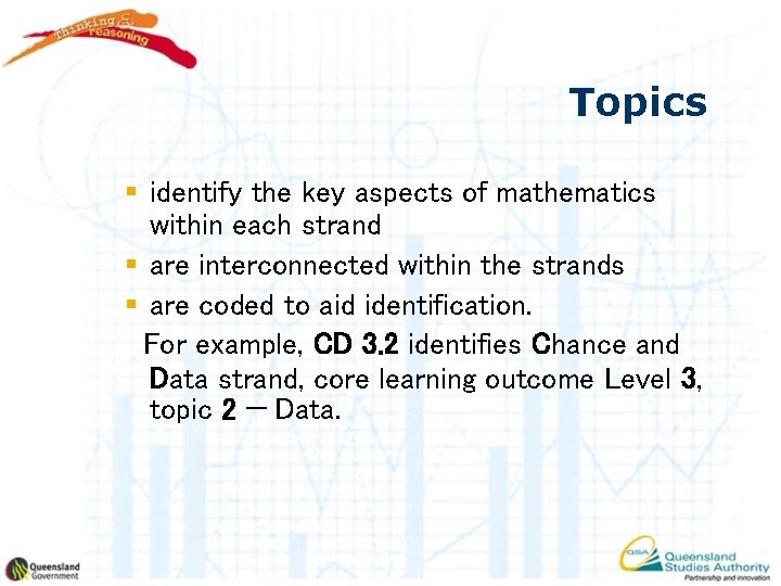 Topics § identify the key aspects of mathematics within each strand § are interconnected