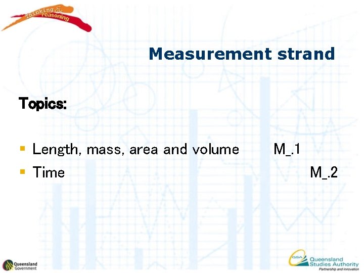 Measurement strand Topics: § Length, mass, area and volume § Time M_. 1 M_.