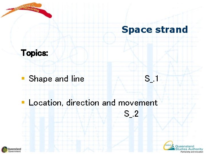 Space strand Topics: § Shape and line S_. 1 § Location, direction and movement