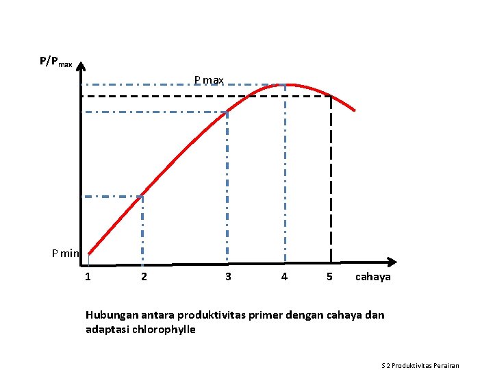 P/Pmax P min 1 2 3 4 5 cahaya Hubungan antara produktivitas primer dengan