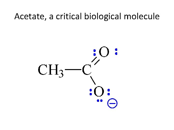 Acetate, a critical biological molecule 