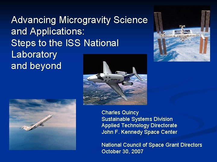 FASTRACK TM Suborbital Experiment Platform Presented to National