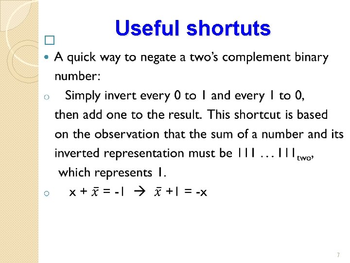 � Useful shortuts 7 