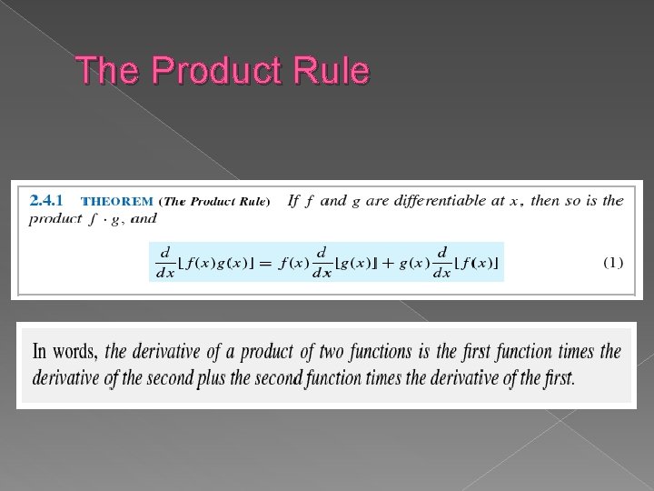 The Product Rule 