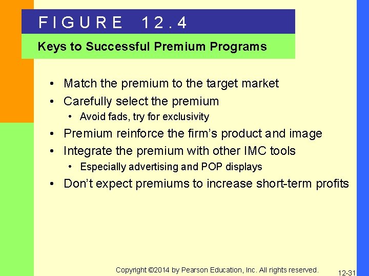FIGURE 12. 4 Keys to Successful Premium Programs • Match the premium to the