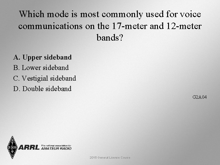 Which mode is most commonly used for voice communications on the 17 -meter and