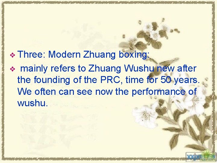 v Three: Modern Zhuang boxing: v mainly refers to Zhuang Wushu new after the