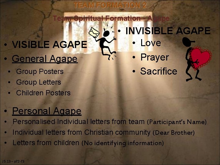 TEAM FORMATION 2 Team Spiritual Formation - Agape • VISIBLE AGAPE • General Agape