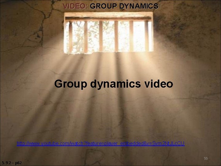 VIDEO: GROUP DYNAMICS Group dynamics video http: //www. youtube. com/watch? feature=player_embedded&v=Svm 2 Nt. JLc.