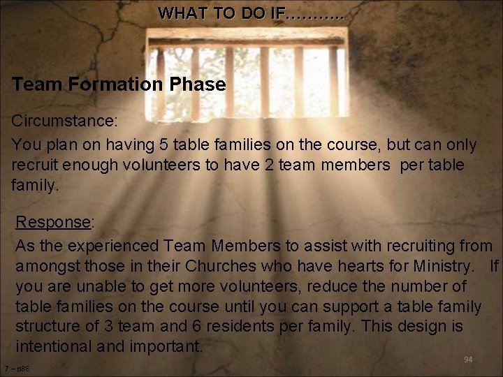 WHAT TO DO IF………. . Team Formation Phase Circumstance: You plan on having 5