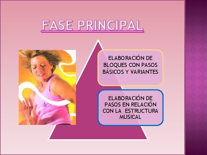 FASE PRINCIPAL ELABORACIÓN DE BLOQUES CON PASOS BÁSICOS Y VARIANTES ELABORACIÓN DE PASOS EN