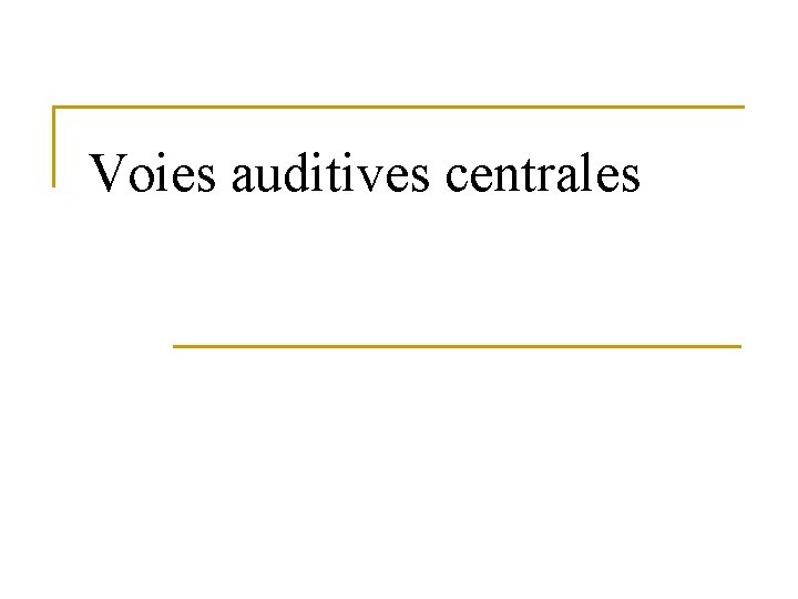 Voies auditives centrales 