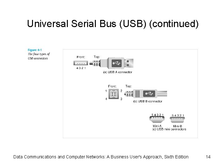 Universal Serial Bus (USB) (continued) Data Communications and Computer Networks: A Business User's Approach,
