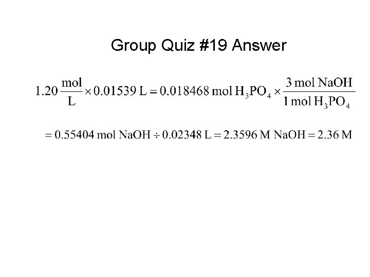 Group Quiz #19 Answer 