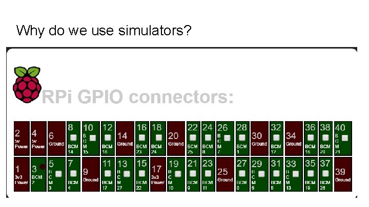 Raspberry Components Simulator Lab 12 Raspberry Pi Simulator Reminders Last weeks