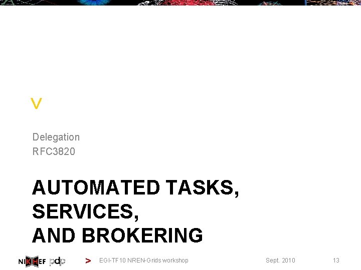 > Delegation RFC 3820 AUTOMATED TASKS, SERVICES, AND BROKERING > EGI-TF 10 NREN-Grids workshop