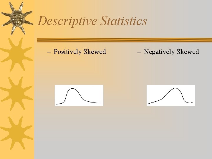 Descriptive Statistics – Positively Skewed – Negatively Skewed 