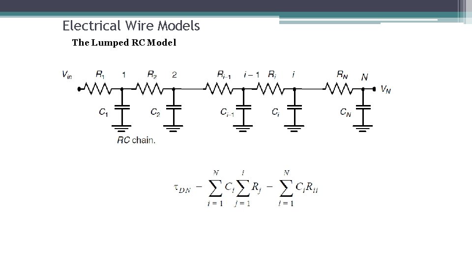 Electrical Wire Models The Lumped RC Model 