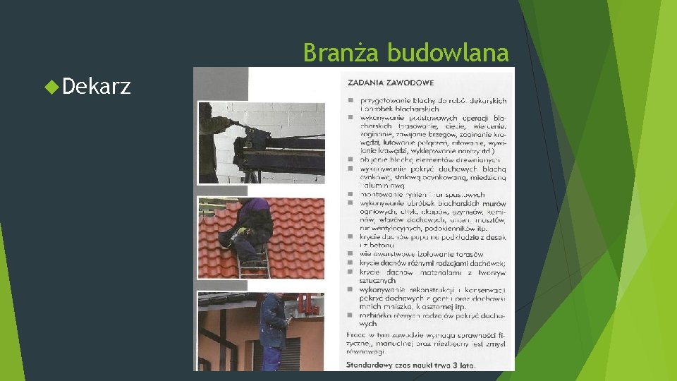 Branża budowlana Dekarz 