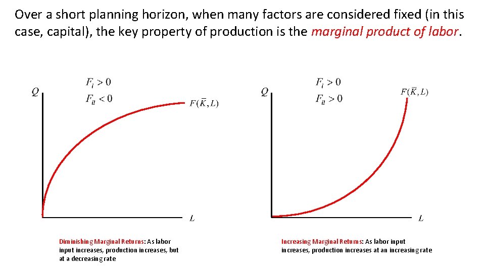 Over a short planning horizon, when many factors are considered fixed (in this case,