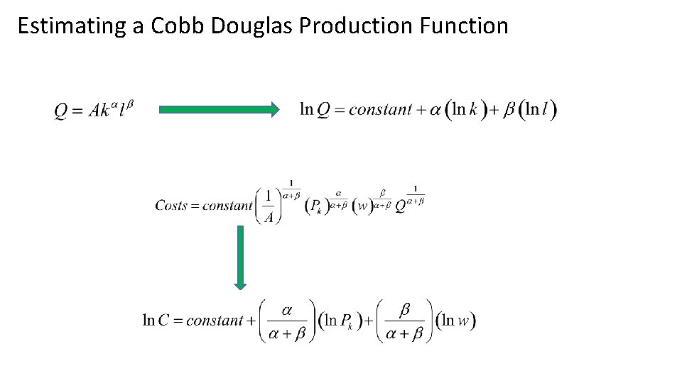 Estimating a Cobb Douglas Production Function 
